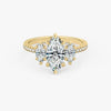 Three Stone Marquise Pavé Lab Diamond Engagement Ring
