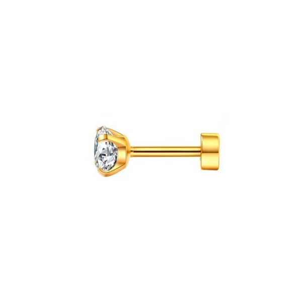 SOLITAIRE STUDS (5MM)- 18K GOLD-PLATED