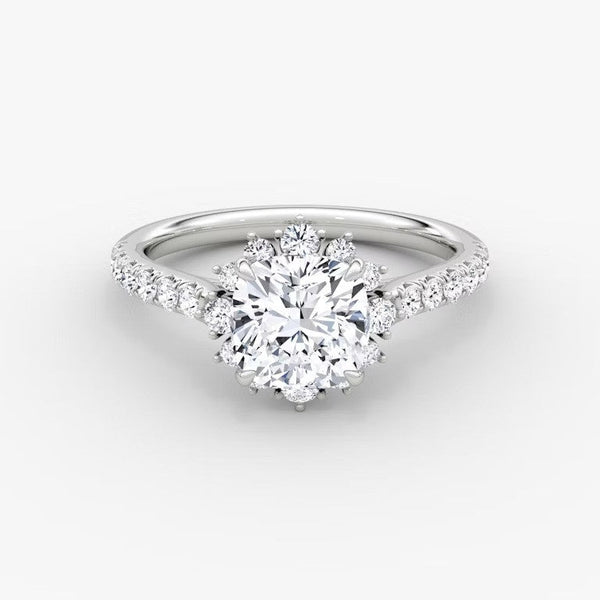 Aura Halo Pavé Cushion Lab Grown Diamond Ring