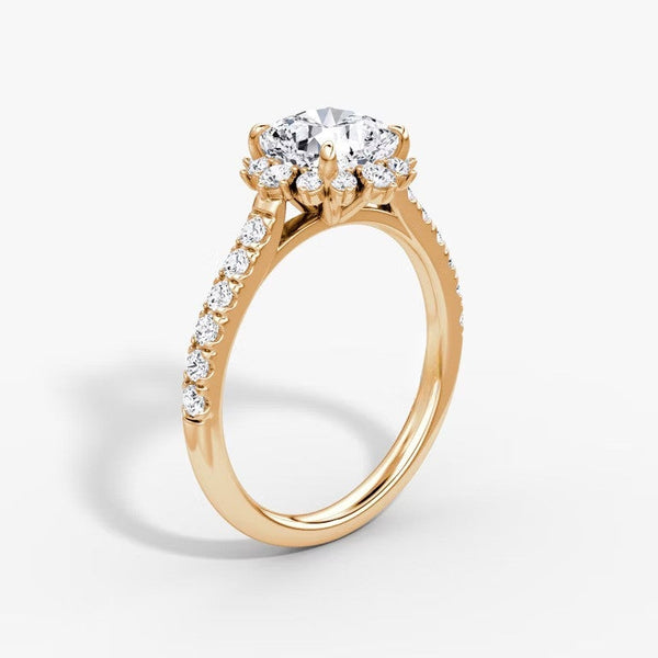 Aura Halo Pavé Cushion Lab Grown Diamond Ring