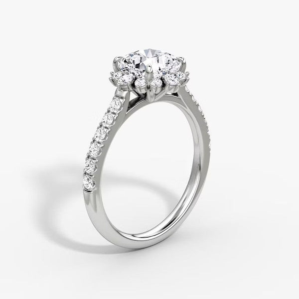 Aura Halo Pavé Cushion Lab Grown Diamond Ring