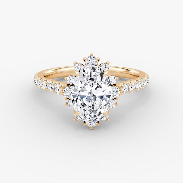 Aura Halo Pavé Oval Lab Grown Diamond Ring
