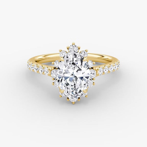 Aura Halo Pavé Oval Lab Grown Diamond Ring
