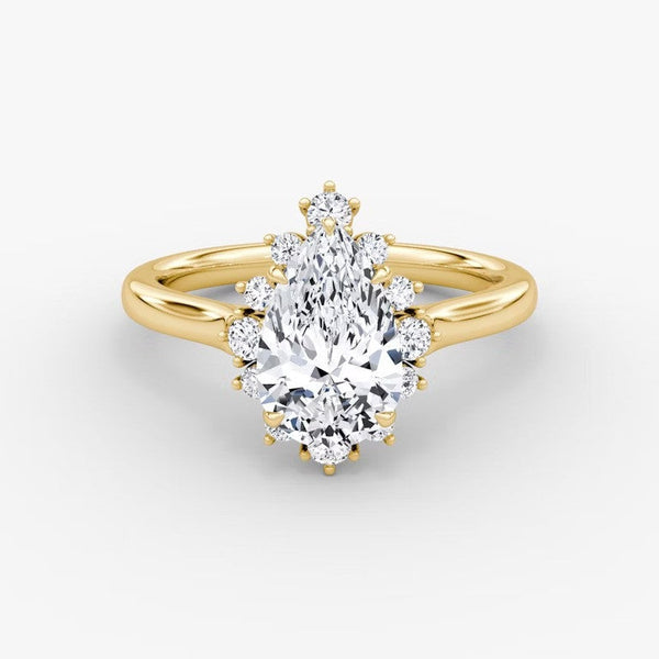 Aura Halo Pear Lab Grown Diamond Ring