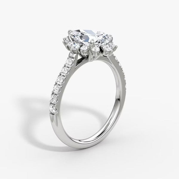 Aura Halo Pavé Pear Lab Grown Diamond Ring