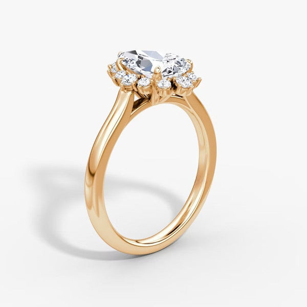 Aura Halo Pear Lab Grown Diamond Ring
