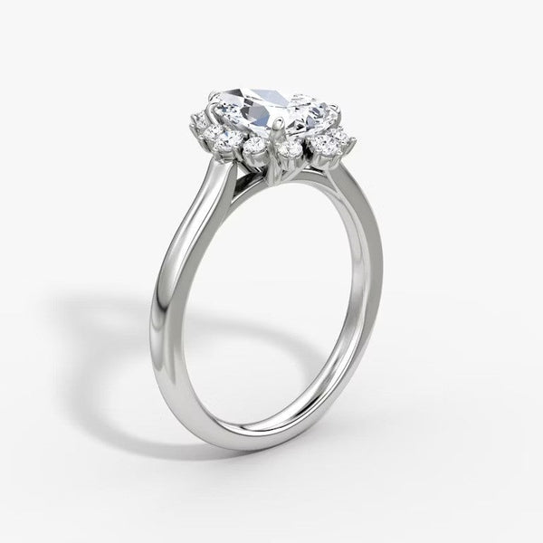 Aura Halo Pear Lab Grown Diamond Ring