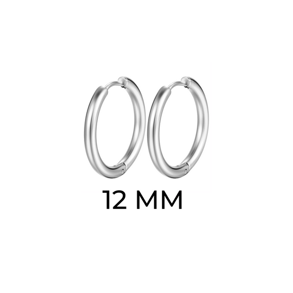 SLEEPER MINI HOOPS (12mm)- 18K WHITE/GOLD-PLATED