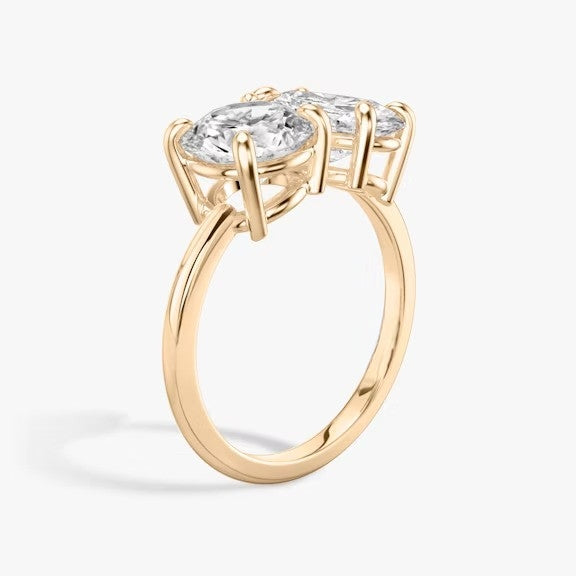 Toi et Moi Round Oval Lab Grown Diamond Ring