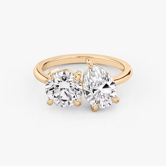 Toi et Moi Round Pear Lab Grown Diamond Ring