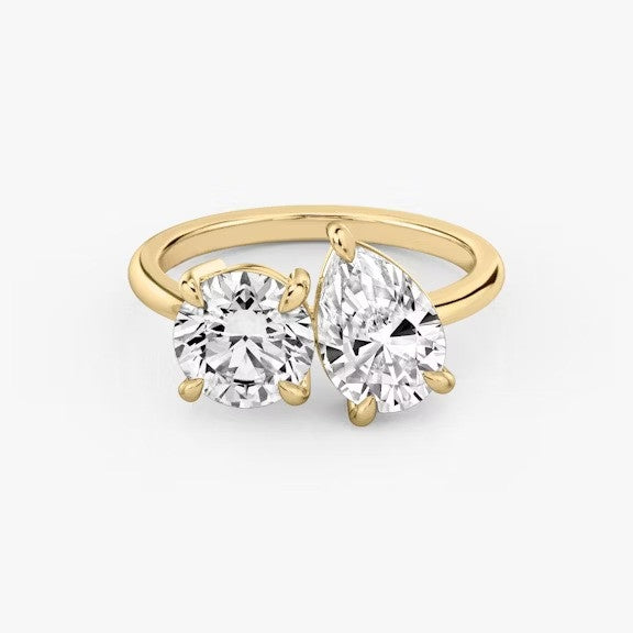 Toi et Moi Round Pear Lab Grown Diamond Ring