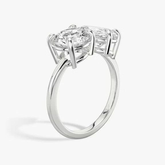Toi et Moi Round Pear Lab Grown Diamond Ring
