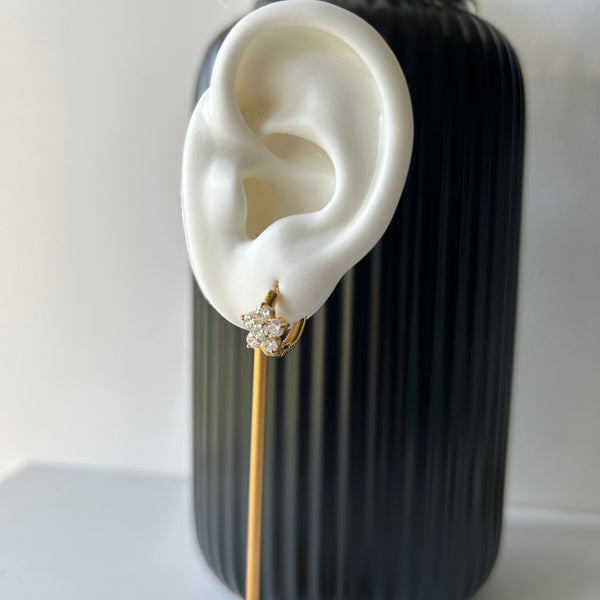 FLORAL HUGGIES - 18K GOLD-PLATED