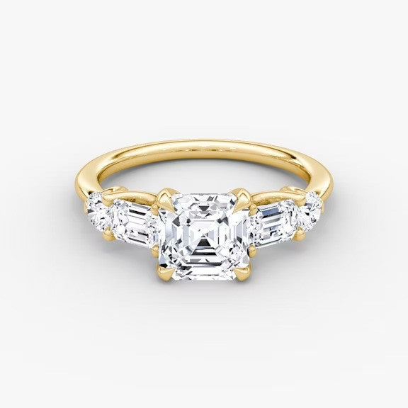 Anomaly Asscher & Emerald Lab Grown Diamond Engagement Ring