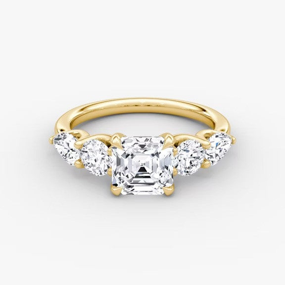 Anomaly Asscher & Pear Lab Grown Diamond Engagement Ring
