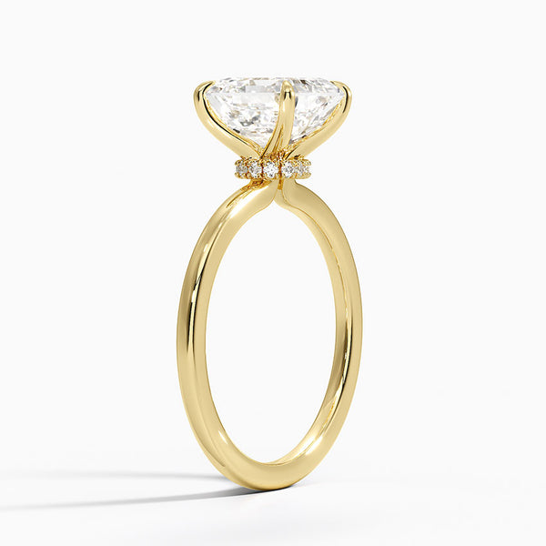Hidden Halo Asscher Lab Grown Diamond Engagement Ring