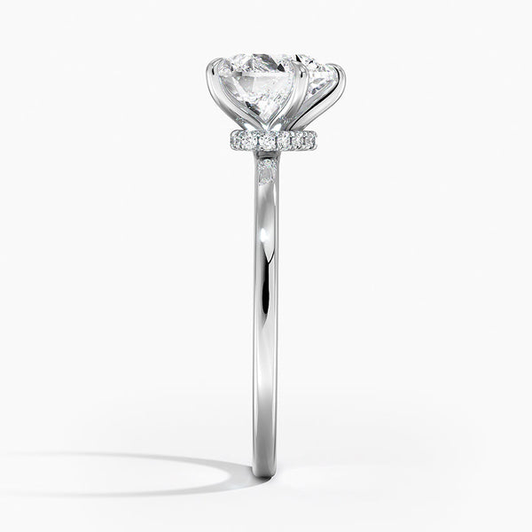 Hidden Halo Heart Lab Grown Diamond Engagement Ring