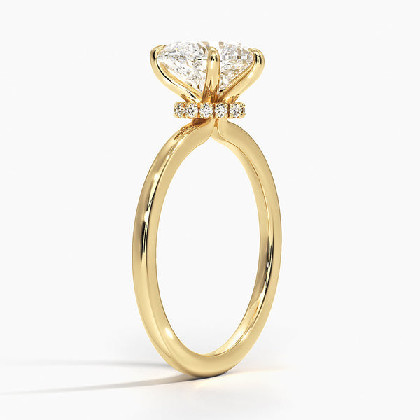 Hidden Halo Heart Lab Grown Diamond Engagement Ring