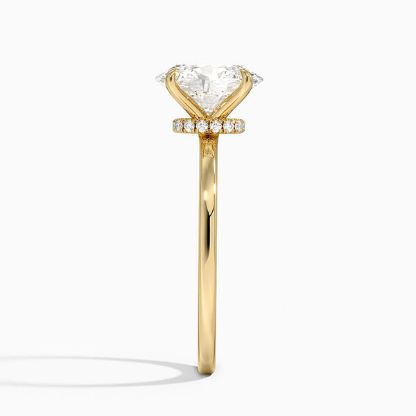 Hidden Halo Oval Lab Grown Diamond Engagement Ring