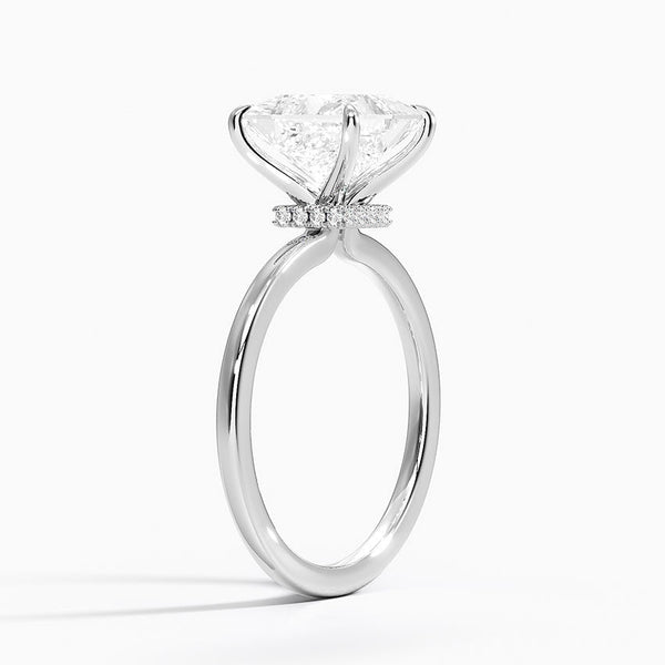 Hidden Halo Princess Lab Grown Diamond Engagement Ring