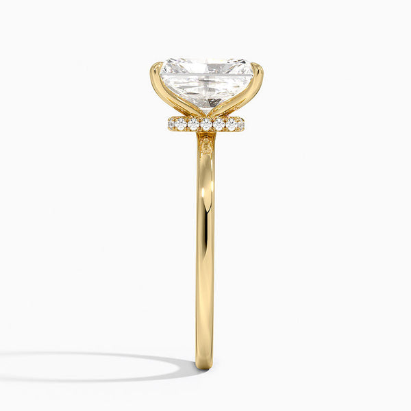 Hidden Halo Radiant Lab Grown Diamond Engagement Ring