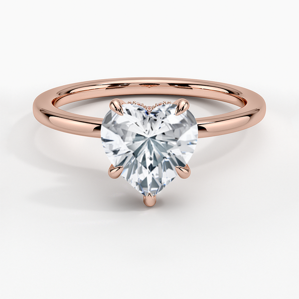 Hidden Halo Heart Lab Grown Diamond Engagement Ring