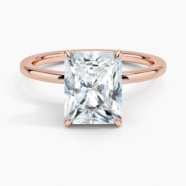 Hidden Halo Radiant Lab Grown Diamond Engagement Ring