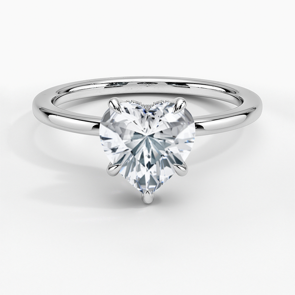 Hidden Halo Heart Lab Grown Diamond Engagement Ring
