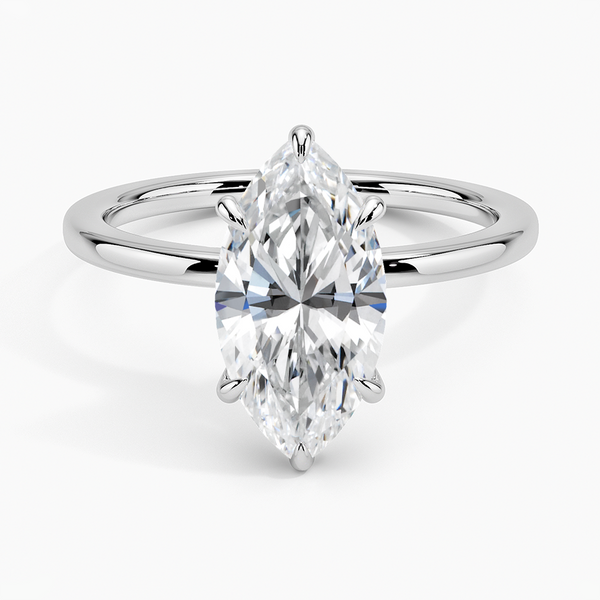 Hidden Halo Marquise Lab Grown Diamond Engagement Ring