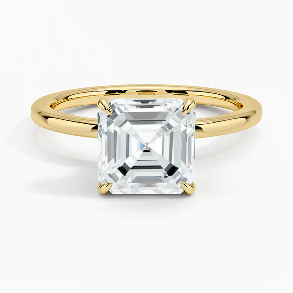Hidden Halo Asscher Lab Grown Diamond Engagement Ring