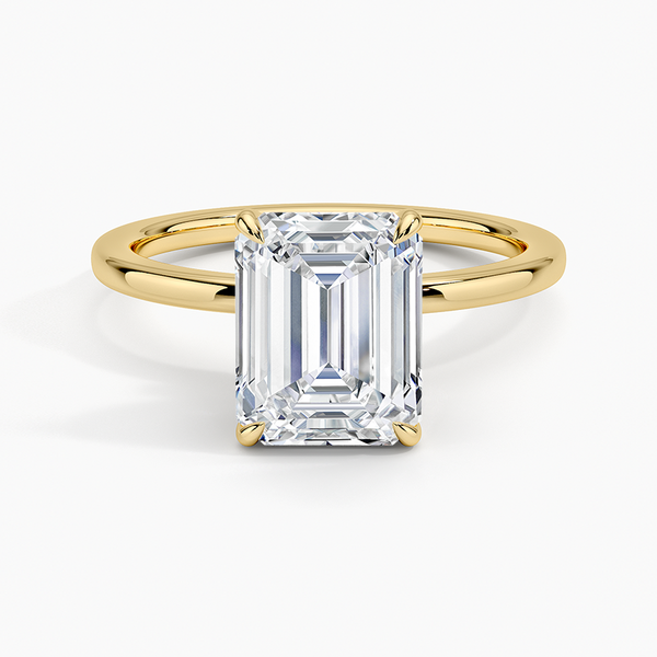 Hidden Halo Emerald Lab Grown Diamond Engagement Ring