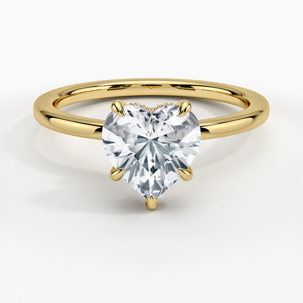 Hidden Halo Heart Lab Grown Diamond Engagement Ring