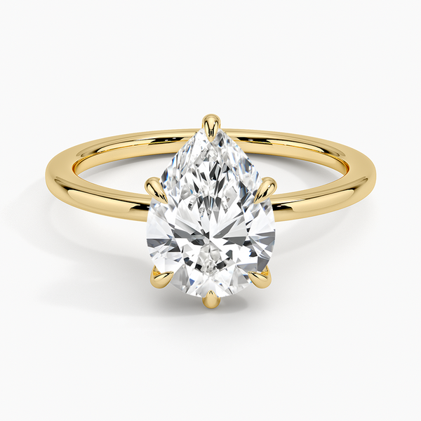 Hidden Halo Pear Lab Grown Diamond Engagement Ring