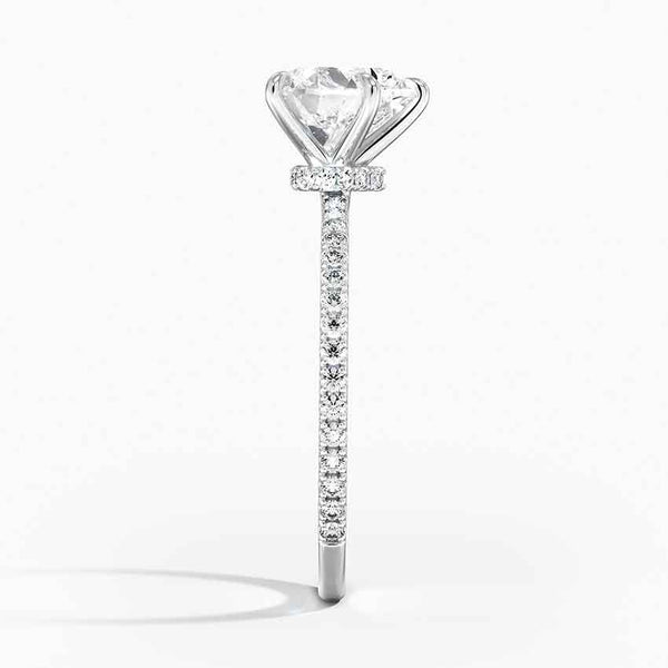 Hidden Halo Pavé Heart Lab Diamond Engagement Ring