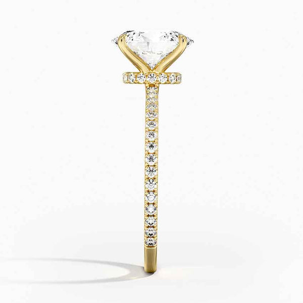 Hidden Halo Pavé Oval Lab Diamond Engagement Ring