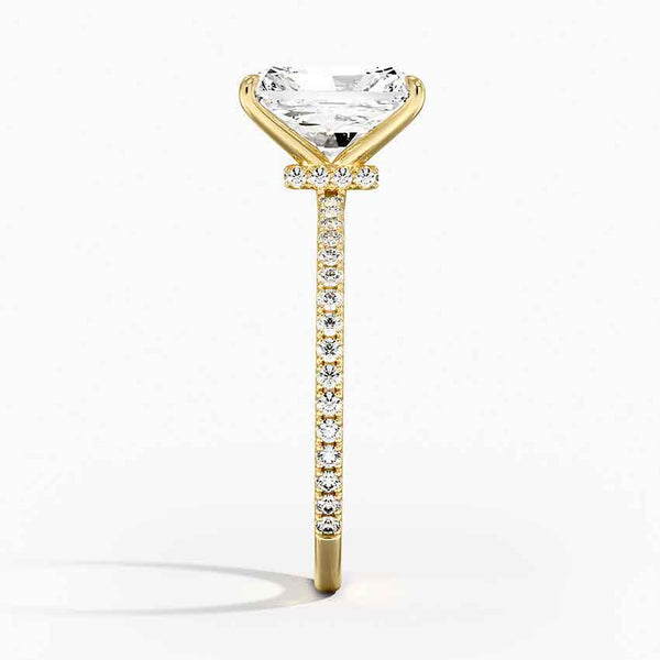 Hidden Halo Pavé Radiant Lab Diamond Engagement Ring