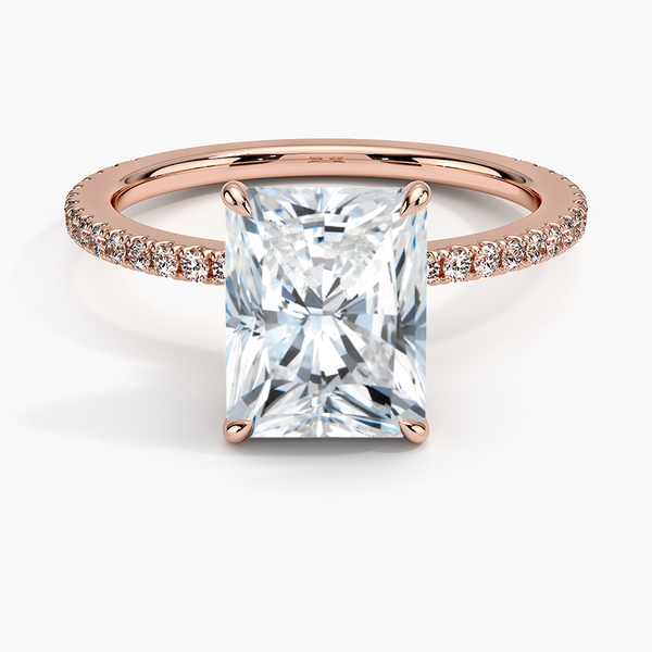 Hidden Halo Pavé Radiant Lab Diamond Engagement Ring
