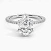 Hidden Halo Pavé Pear Lab Diamond Engagement Ring