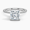 Hidden Halo Pavé Princess Lab Diamond Engagement Ring