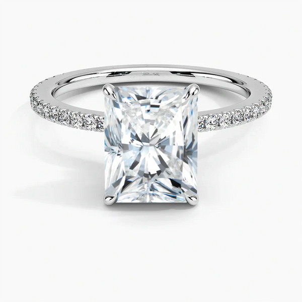 Hidden Halo Pavé Radiant Lab Diamond Engagement Ring