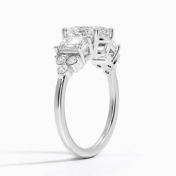 Sabrina Three Stone Oval Lab Grown Diamond Engagement Ring