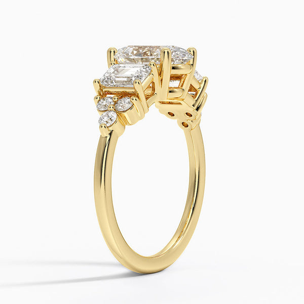 Sabrina Three Stone Oval Lab Grown Diamond Engagement Ring