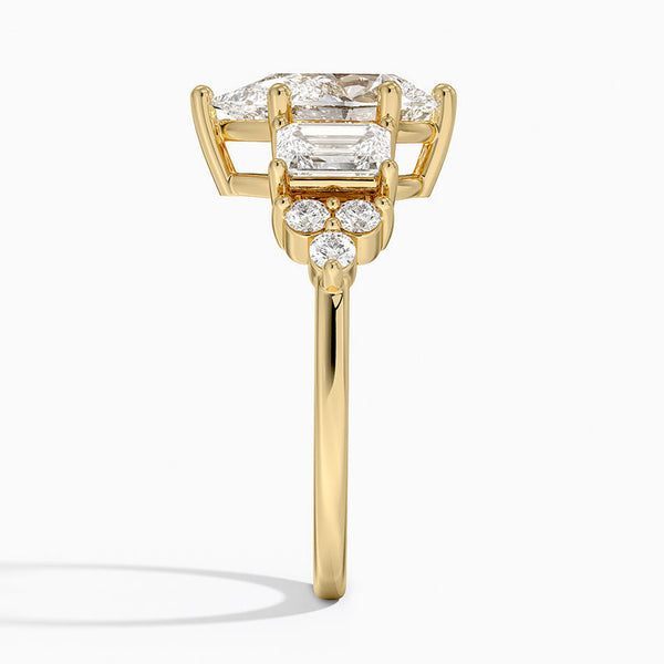 Sabrina Three Stone Pear Lab Grown Diamond Engagement Ring