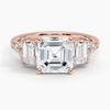Sabrina Three Stone Asscher Lab Grown Diamond Engagement Ring