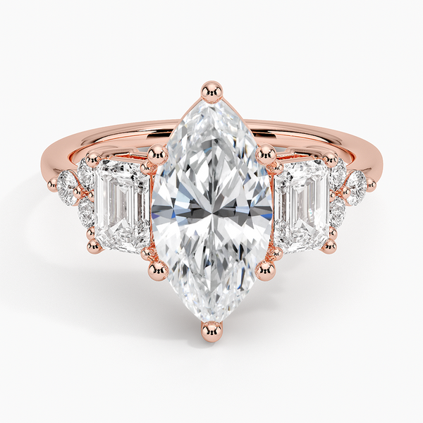 Sabrina Three Stone Marquise Lab Grown Diamond Engagement Ring