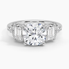 Sabrina Three Stone Cushion Lab Grown Diamond Engagement Ring