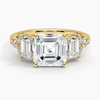 Sabrina Three Stone Asscher Lab Grown Diamond Engagement Ring