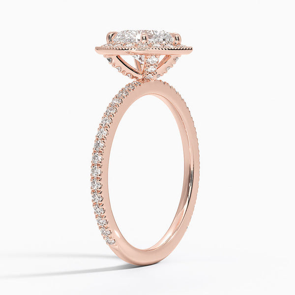 Vintage Waverly Halo Heart Lab Grown Diamond Engagement Ring