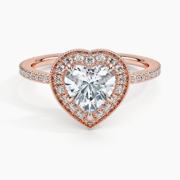 Vintage Waverly Halo Heart Lab Grown Diamond Engagement Ring