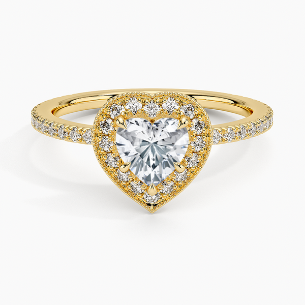 Vintage Waverly Halo Heart Lab Grown Diamond Engagement Ring